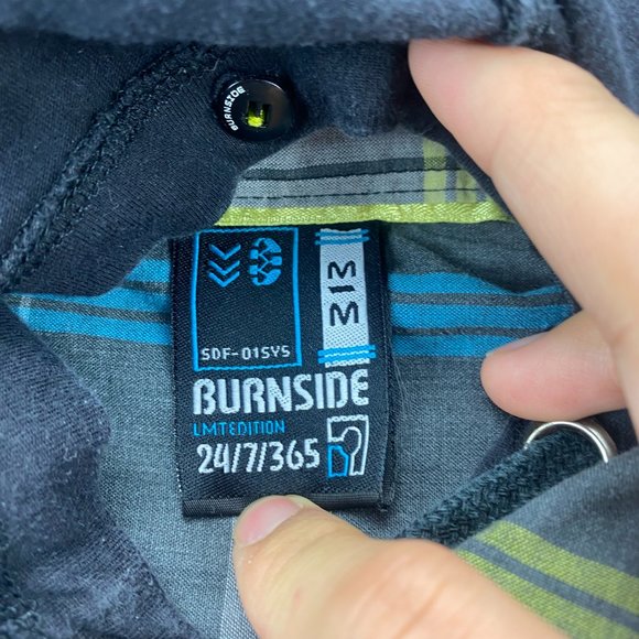 Burnside LMT Edition Shirt Men Medium Gray Blue Yellow Plaid Hooded Hoodie Surf - Picture 2 of 9